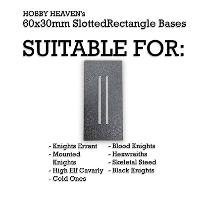 60x30mm Rectangle Slotted Plastic Bases