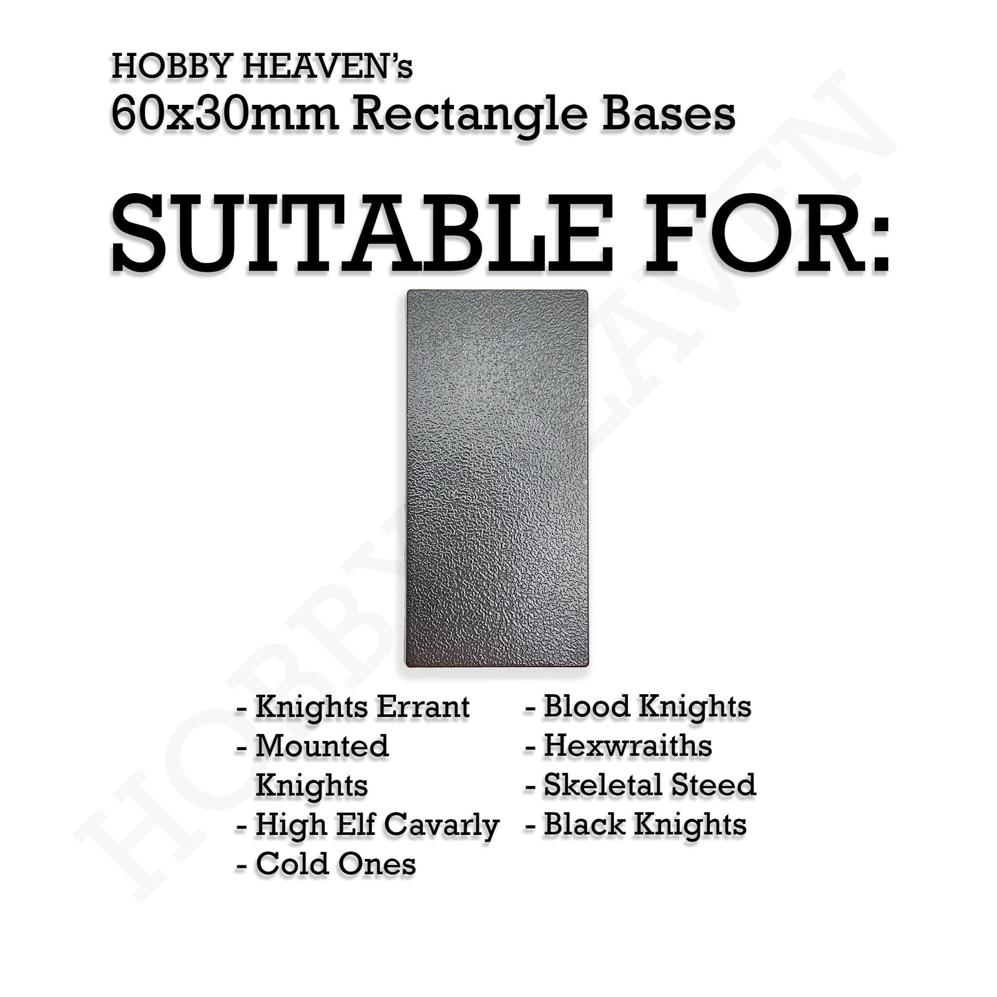 60x30mm Rectangle Bases for Tabletop Games | Premium Wargaming Cavalry Bases