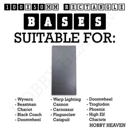 100x50mm | 50x100mm Rectangular Plain Plastic Bases | Versatile Miniature Stands