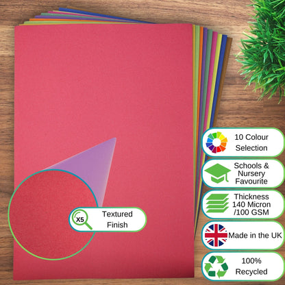 Bright A2 Sugar Paper 100gsm 10 Colours
