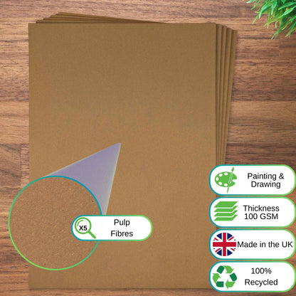A2 Brown Sugar Paper 100gsm - 100% Recycled