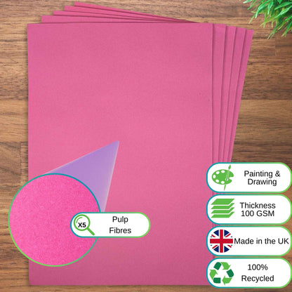 A2 Bright Pink Sugar Paper Recycled 100gsm