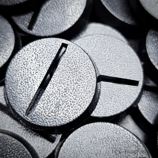 25mm Round Slotted Bases for Wargaming Miniatures | Durable Plastic | Compatible with Popular Tabletop Games