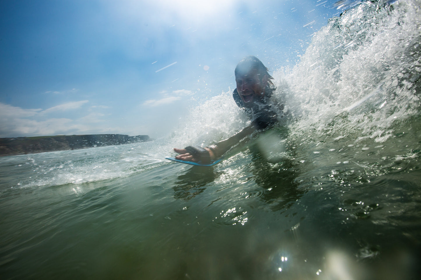 Odyssey Bodysurfing Handplane | 100% Ocean Plastic | Aqua | Wave Control