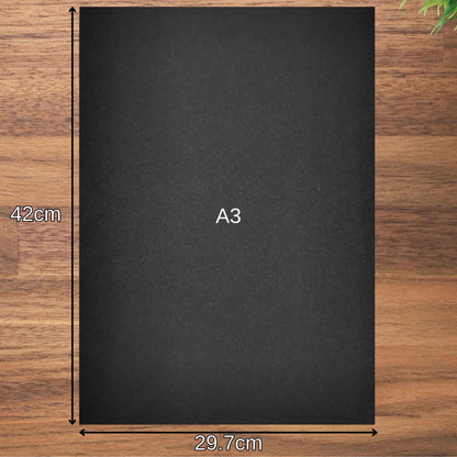 A3 Black Sugar Paper 100gsm - 100% Recycled, Ideal for Crafting and Drawing Projects
