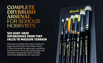 Hobby Heaven Dry Brush Set — Goat Hair Domed