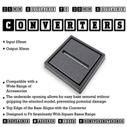 25–30mm Square Base Adapters | Injection Moulded | No Rebasing Required | Fits Popular Fantasy Miniatures