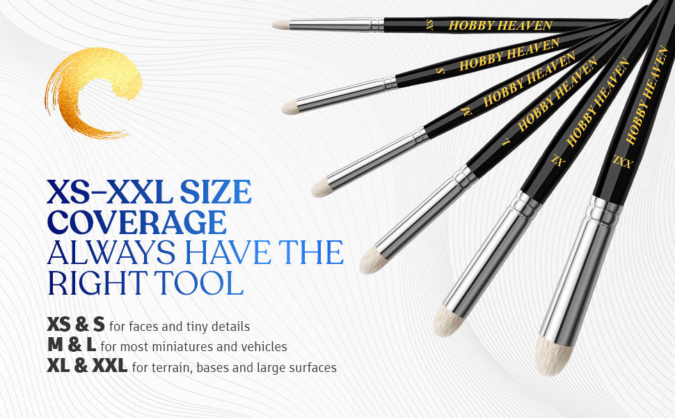 Hobby Heaven Dry Brush Set — Goat Hair Domed