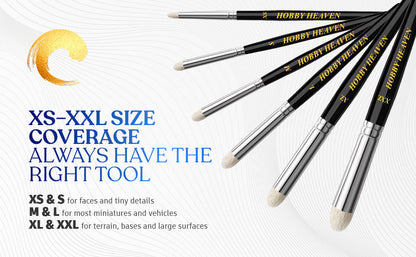 Hobby Heaven Dry Brush Set — Goat Hair Domed
