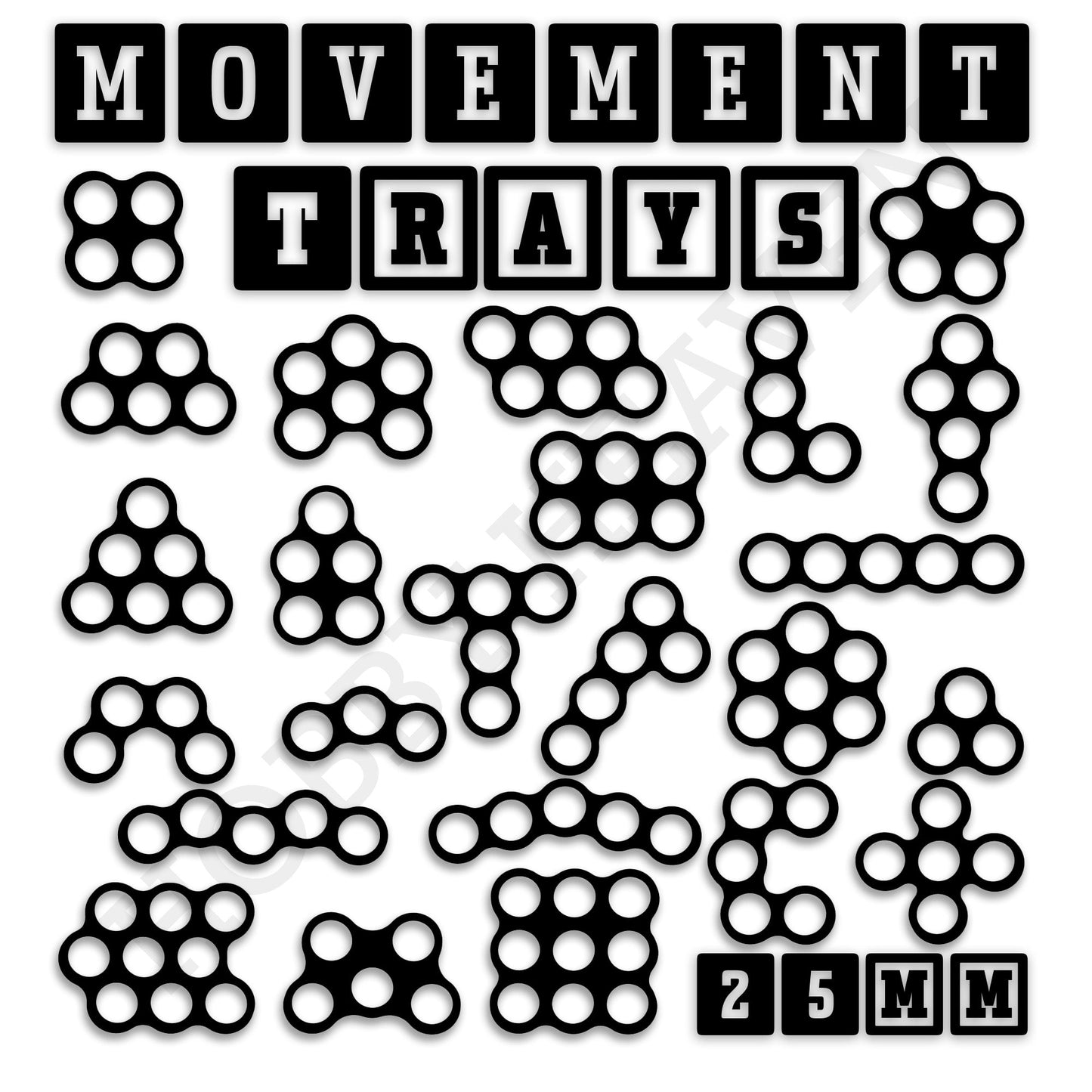 25mm Movement Trays for Tabletop Games | Waargaming | Full Range