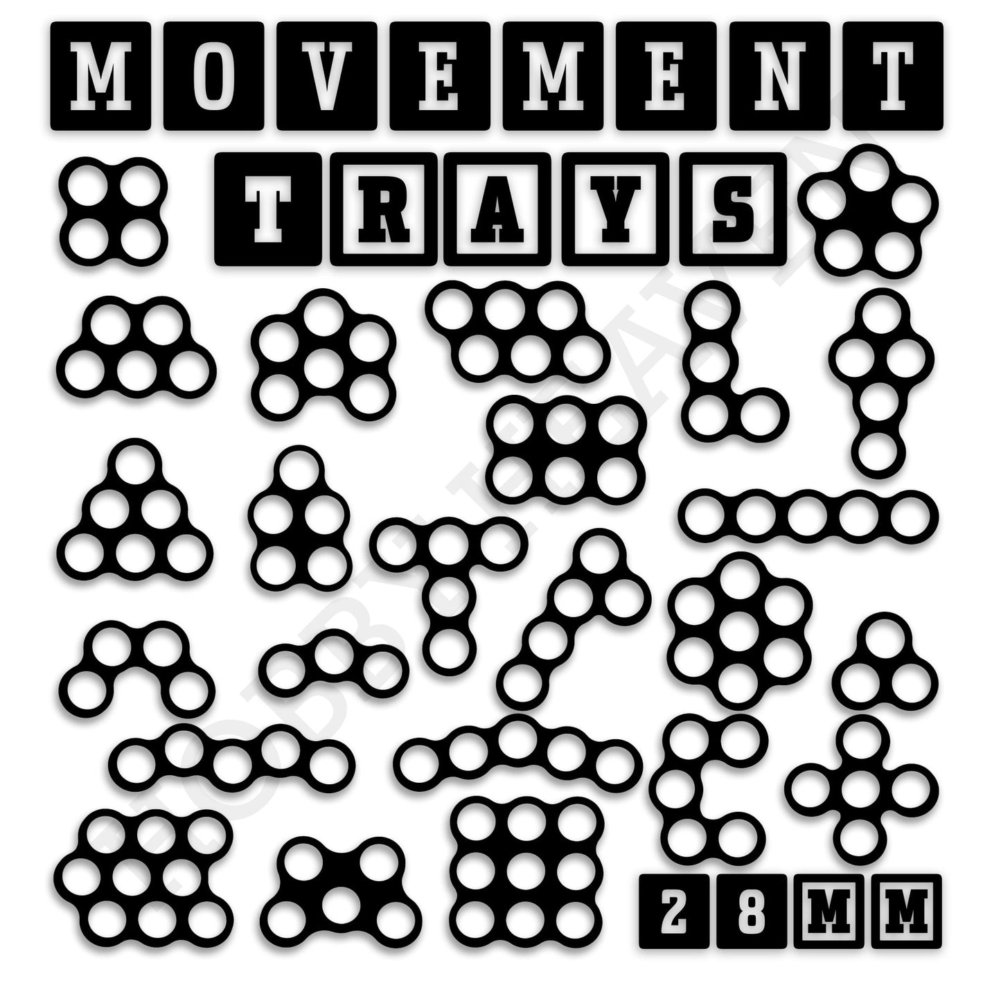 28mm Movement Trays for Tabletop Games | Wargaming | Full Range