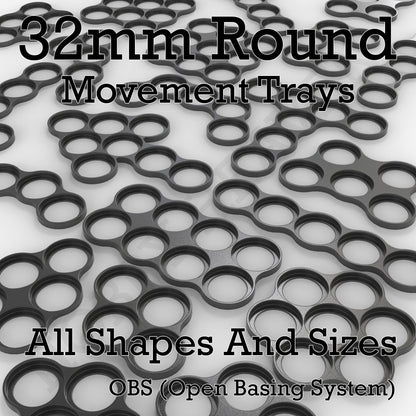 32mm Movement Trays for Tabletop Games | Compatible with Popular Miniatures | Full Range