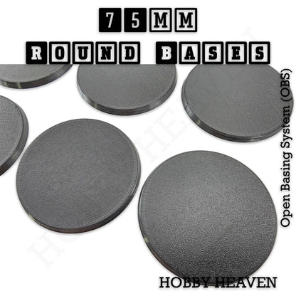 75mm Round Textured Bases 3d Printed