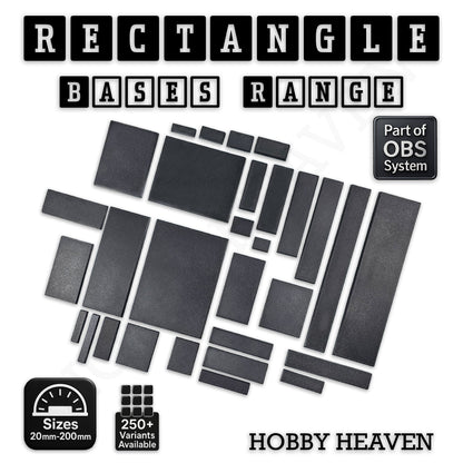 Rectangle Bases Range Sizes - 75x30mm to 125x40mm Medium Sizes 3d Print Full Range Tabletop Games