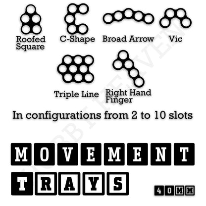 40mm Movement Trays for Miniatures | Tabletop Wargames Compatible | Full Range