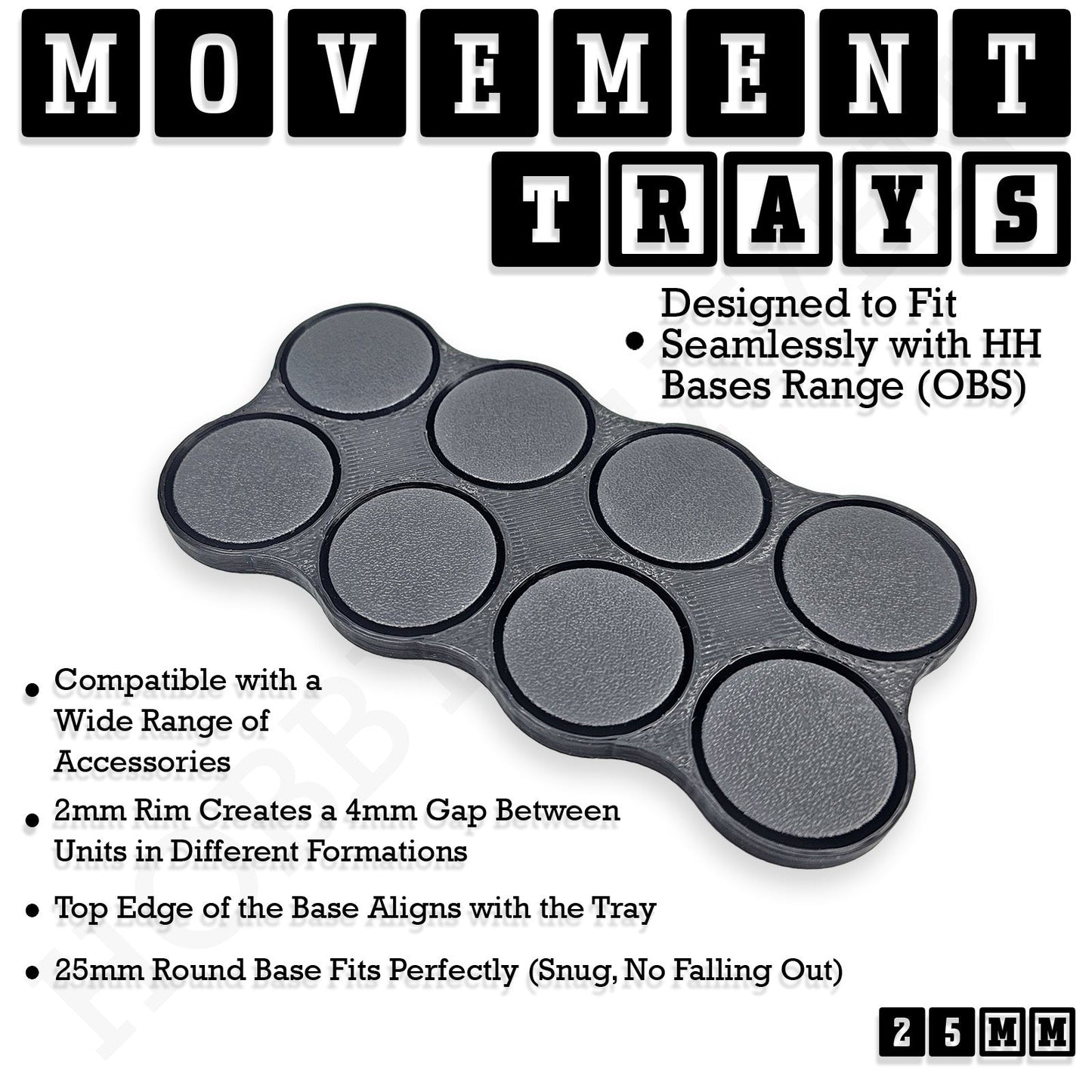 25mm Movement Trays for Tabletop Games | Waargaming | Full Range
