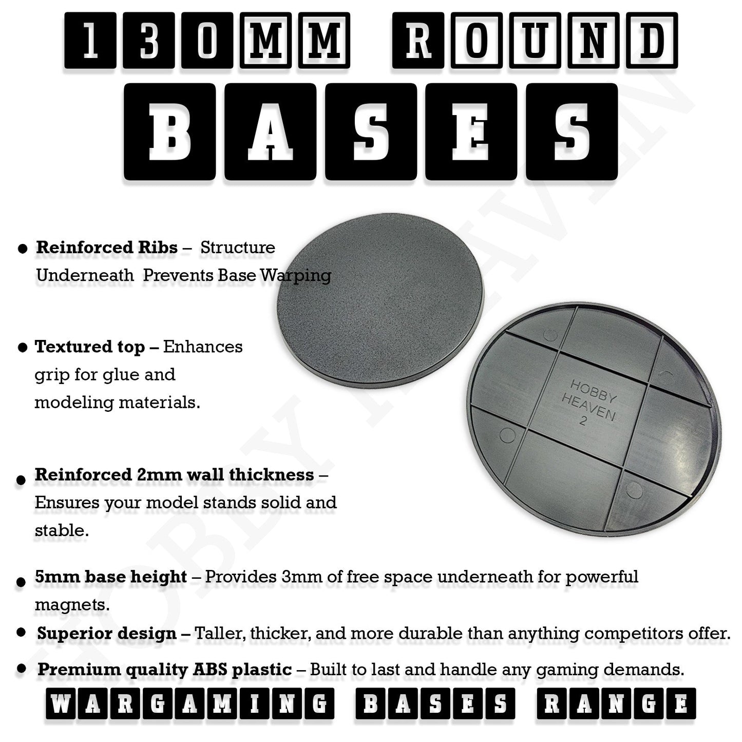 130mm Round Plain Plastic Bases