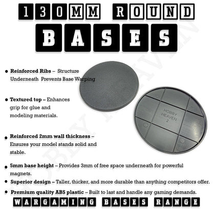 130mm Round Plain Plastic Bases