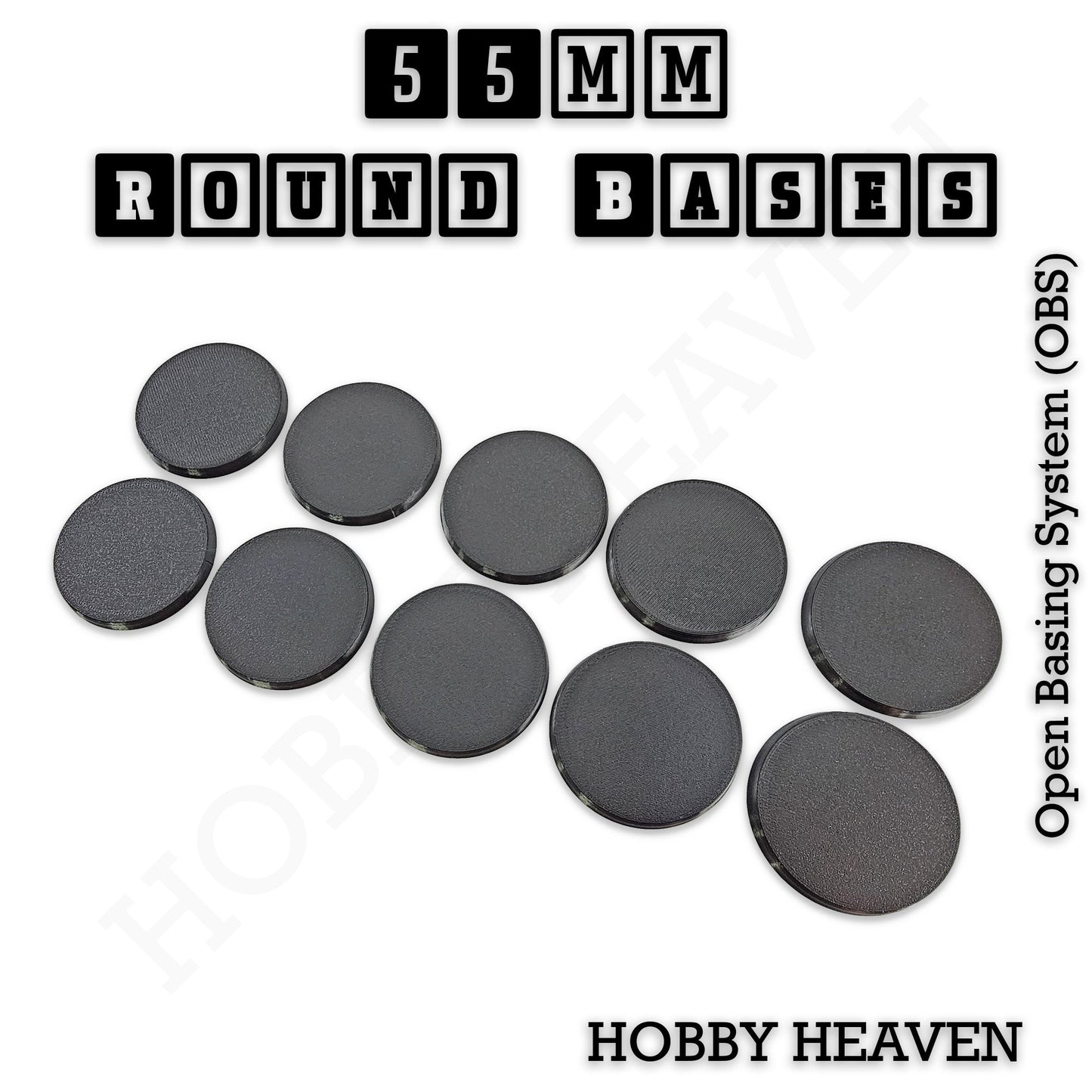 55mm Round Textured Bases 3d Printed Infinty Compatible