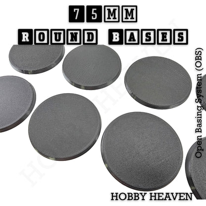 75mm Round Textured Bases 3d Printed