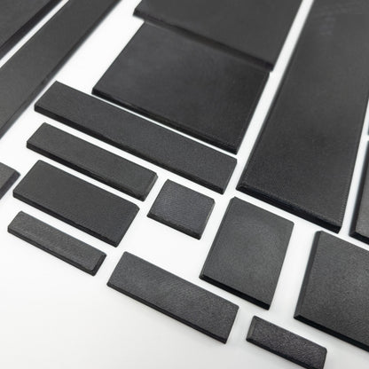Rectangle Bases Range Sizes - 75x30mm to 125x40mm Medium Sizes 3d Print Full Range Tabletop Games