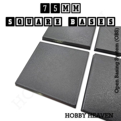 75mm Square Textured Bases 3d Printed