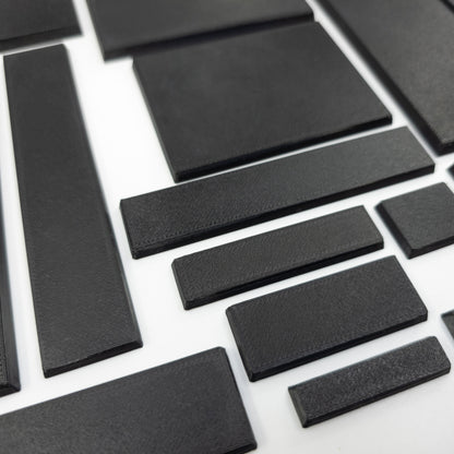 Rectangle Bases Range Sizes - 75x30mm to 125x40mm Medium Sizes 3d Print Full Range Tabletop Games