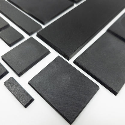 Rectangle Bases Range Sizes - 125x50mm to 200x175mm Large Sizes 3d Print Full Range Tabletop Games