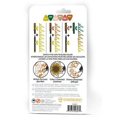 Chameleon Fineliner Pens - 6 Pack Natural Colours