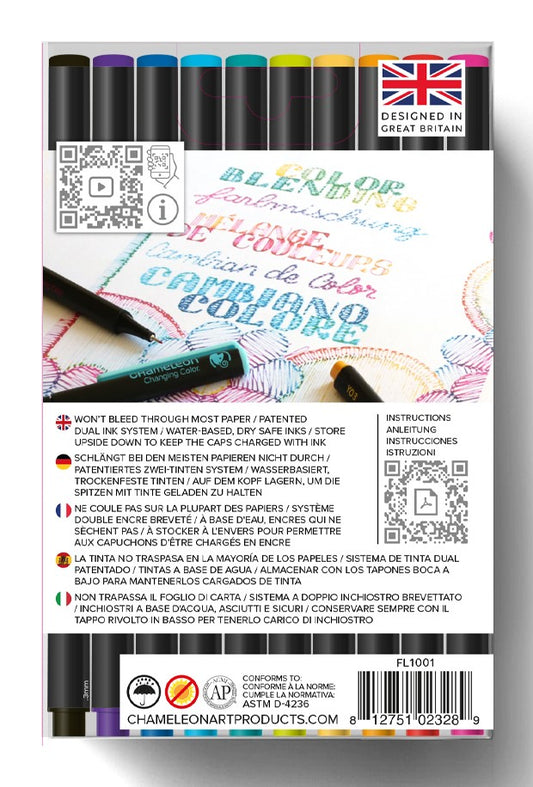 Chameleon Fineliner Pens - 10 Pack