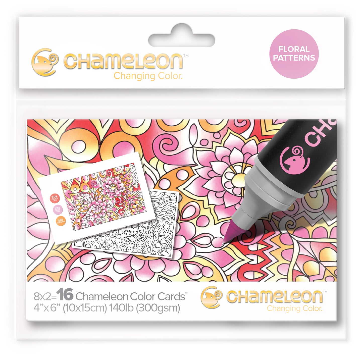 Chameleon Color Cards  - Floral Patterns (16 Pack)