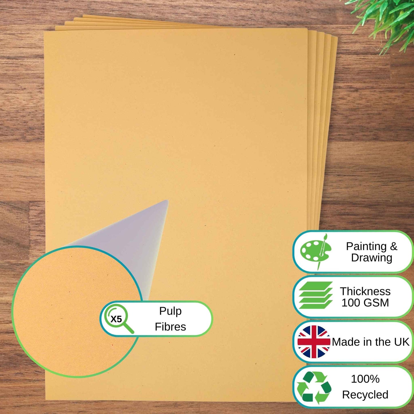 A2 Gold Yellow Sugar Paper Recycled 100gsm