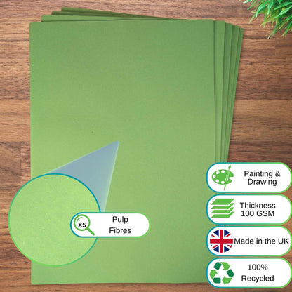 A2 Green Sugar Paper Recycled 100gsm