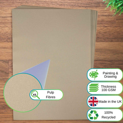 A2 Grey Sugar Paper Recycled 100gsm