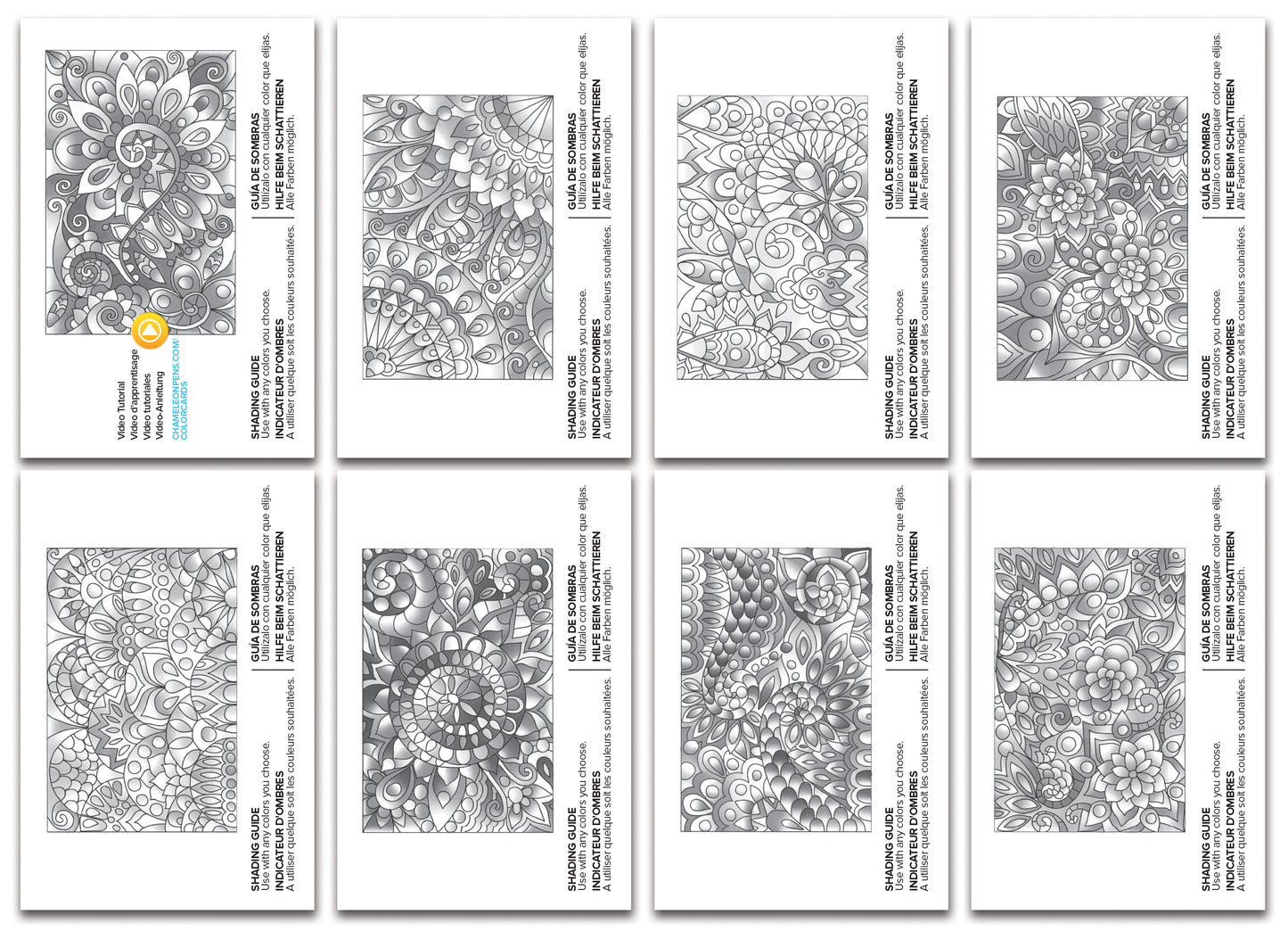 Chameleon Color Cards  - Floral Patterns (16 Pack)