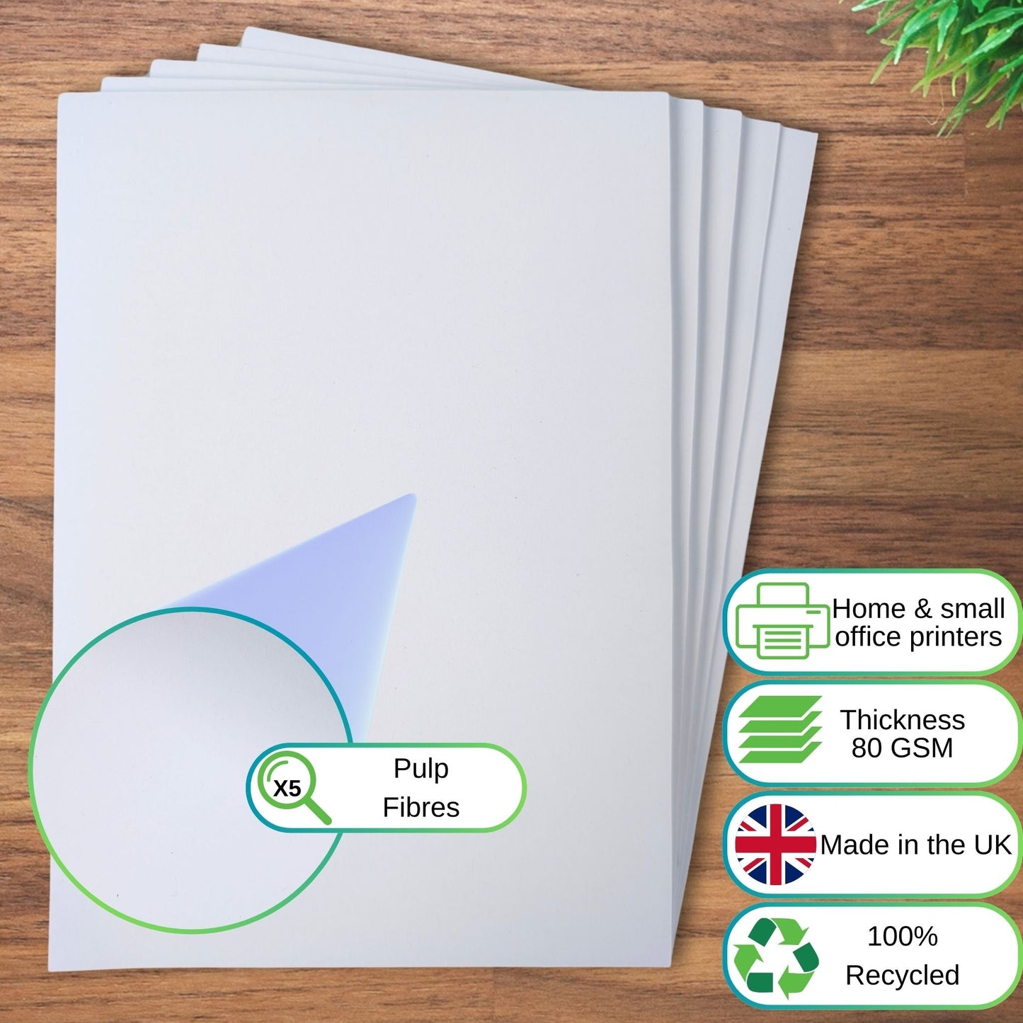 White A5 100% Recycled Copy Printer Office Paper Sheets 80gsm