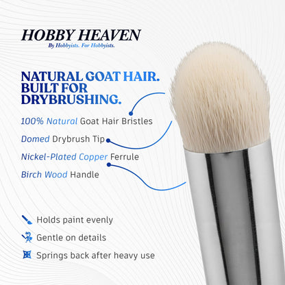 Hobby Heaven Dry Brush — Goat Hair Domed