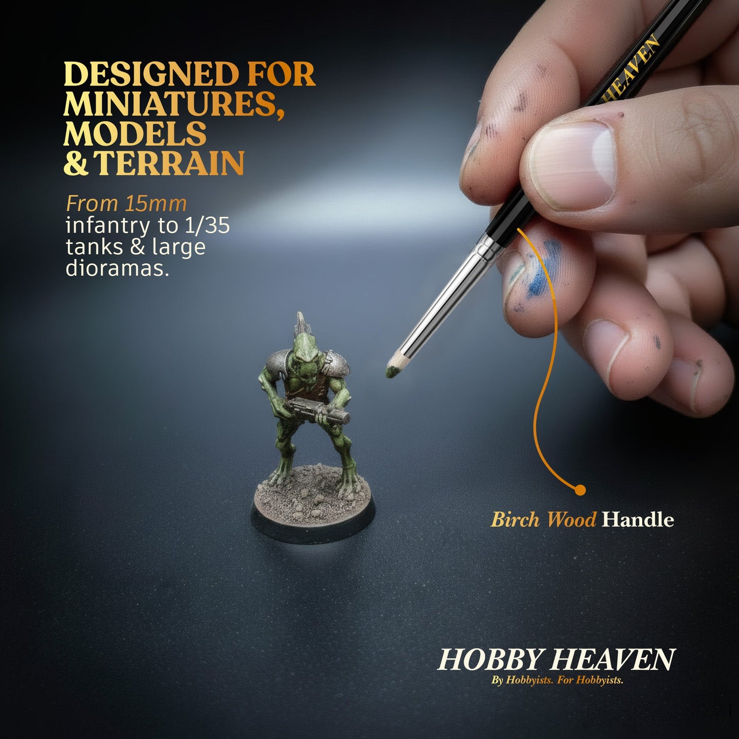 Hobby Heaven Dry Brush Set — Goat Hair Domed
