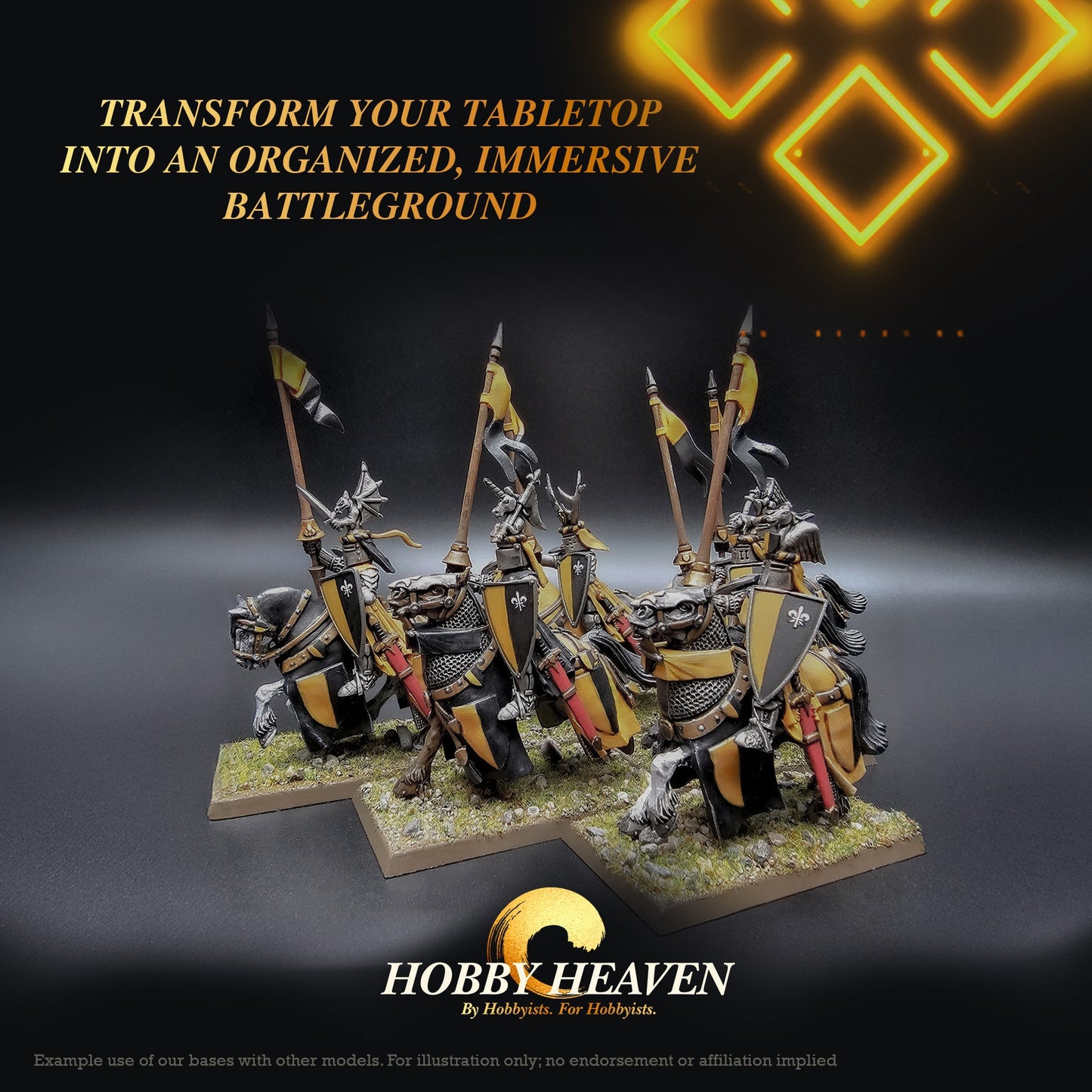 60x30mm Rectangle Bases for Tabletop Games | Premium Wargaming Cavalry Bases