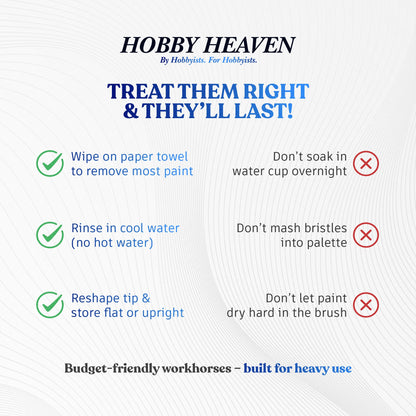 Hobby Heaven Dry Brush Set — Goat Hair Domed