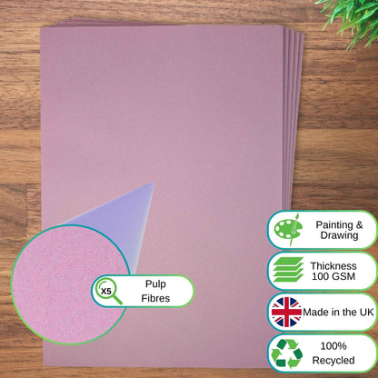 A2 Lilac Purple Sugar Paper Recycled 100gsm