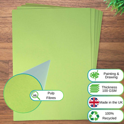A2 Lime Green Sugar Paper Recycled 100gsm