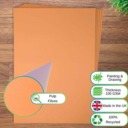 A2 Orange Sugar Paper Recycled 100gsm