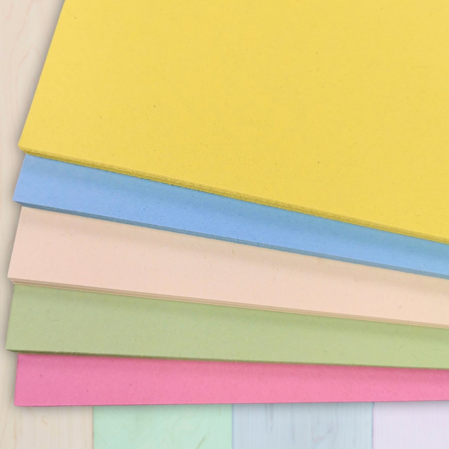 A3-A6 Recycled Pastel Card 180gsm - 5 Assorted Colours