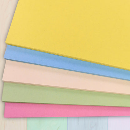 A3-A6 Recycled Pastel Card 180gsm - 5 Assorted Colours