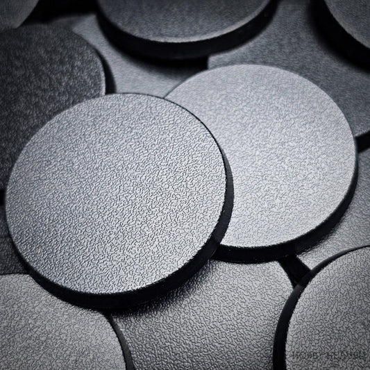40mm Round Bases | Plain Black Plastic Bases for Wargames| Miniature Wargaming Bases