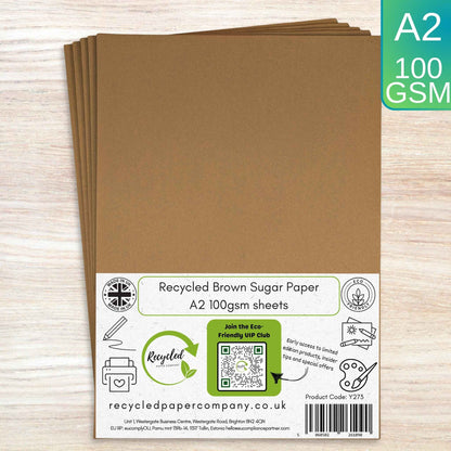 A2 Brown Sugar Paper 100gsm - 100% Recycled
