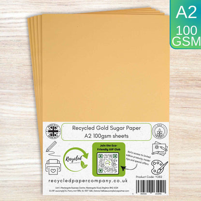 A2 Gold Yellow Sugar Paper Recycled 100gsm