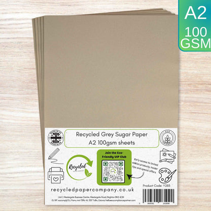 A2 Grey Sugar Paper Recycled 100gsm