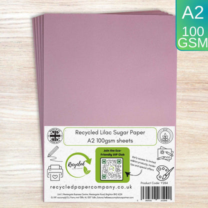 A2 Lilac Purple Sugar Paper Recycled 100gsm